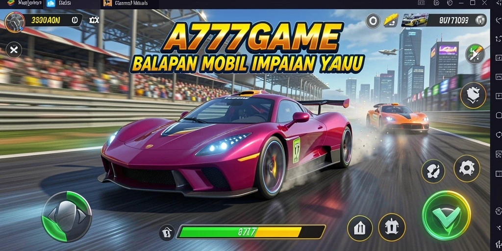 Tampilan gameplay A777GAME dengan berbagai mobil balap.