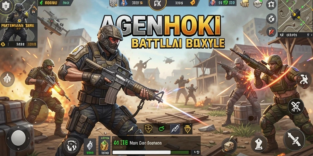 Tampilan gameplay seru AGENHOKI dalam aksi Battle Royale.