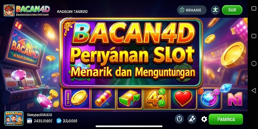 Tampilan seru dari gameplay BACAN4D dengan mesin Slot yang menarik.