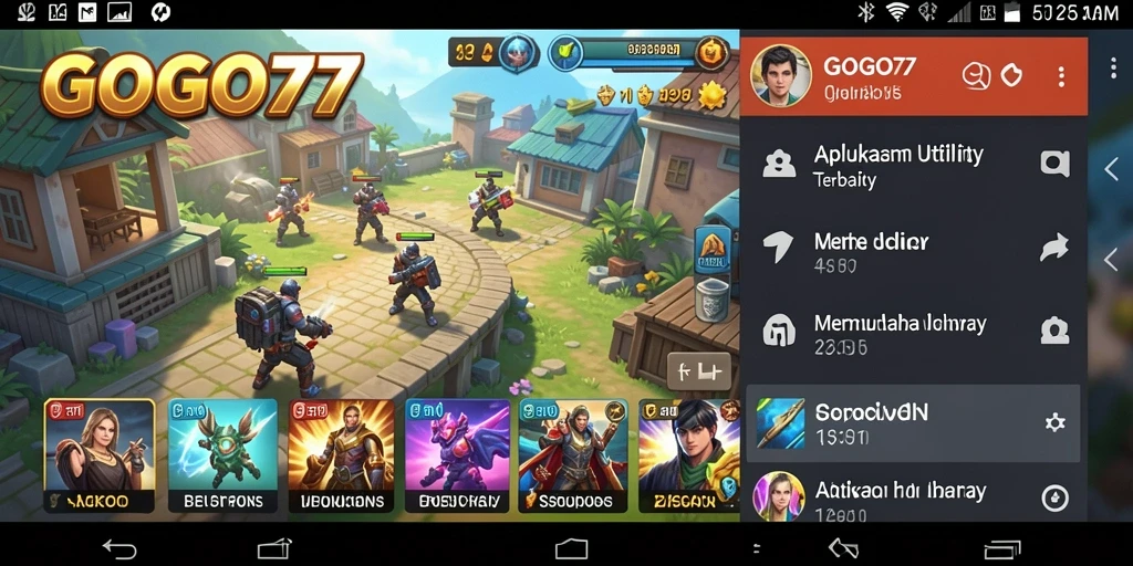 Tangkapan layar aplikasi GOGO77 yang menunjukkan fitur-fitur Utility.