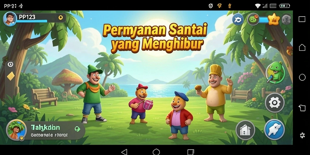 Tampilan gameplay menarik dari PP123 dalam suasana santai.