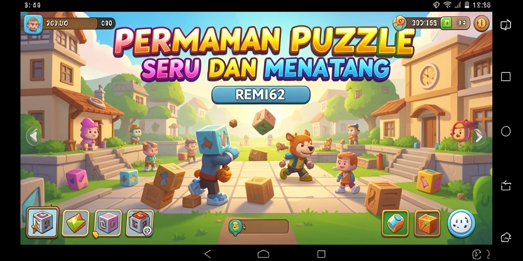 Tampilan gameplay <strong>REMI62</strong> dengan teka-teki yang menantang.