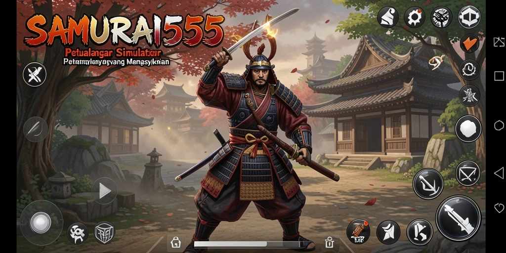 Screenshot utama SAMURAI555 menunjukkan aksi pertarungan yang mendebarkan.