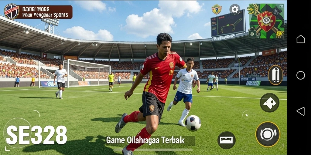 Screenshot gameplay yang menunjukkan aksi seru dalam olahraga.