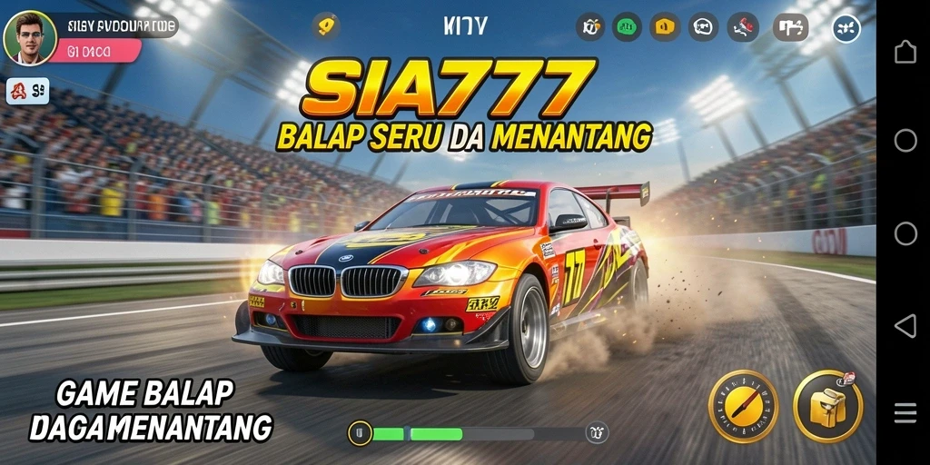 Tangkapan layar utama dari gameplay SIA777 yang menampilkan balapan seru.