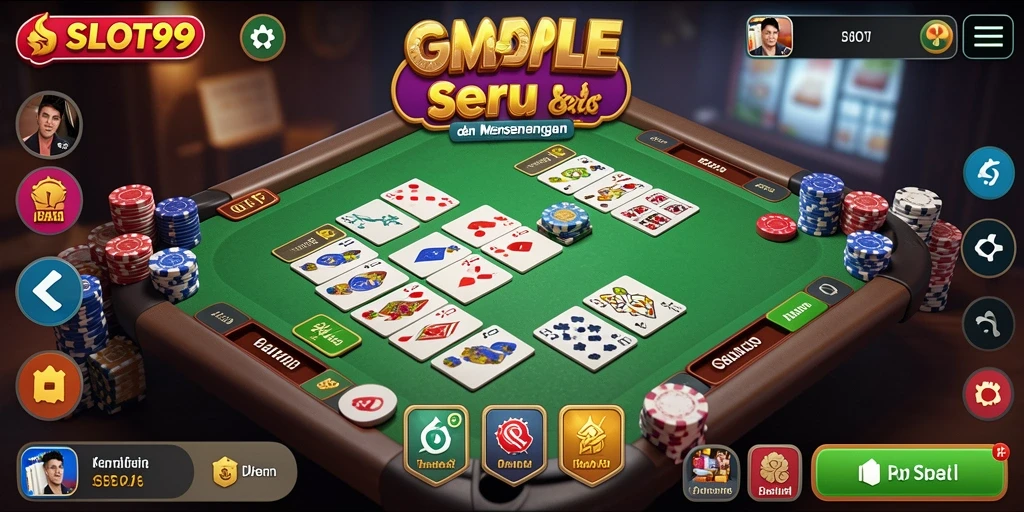 Screenshot gameplay SLOT99 yang menunjukkan keseruan bermain Gaple.