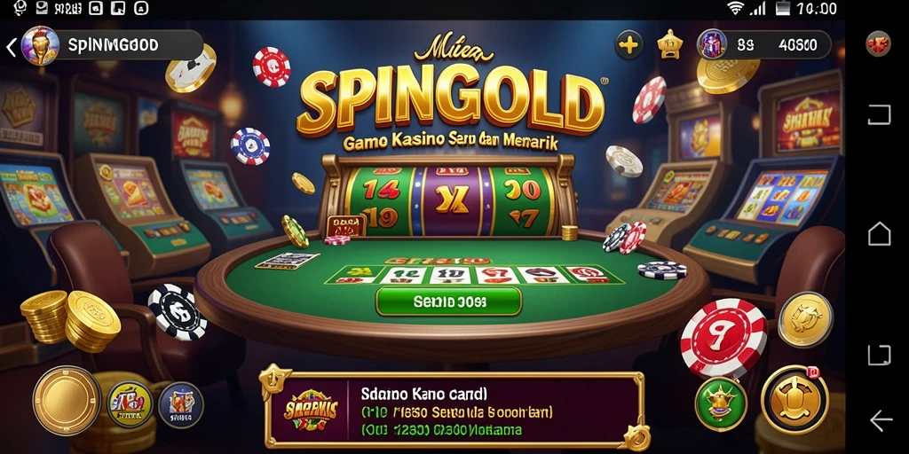 Tampilan gameplay SPINGOLD yang menarik dengan suasana Kasino.
