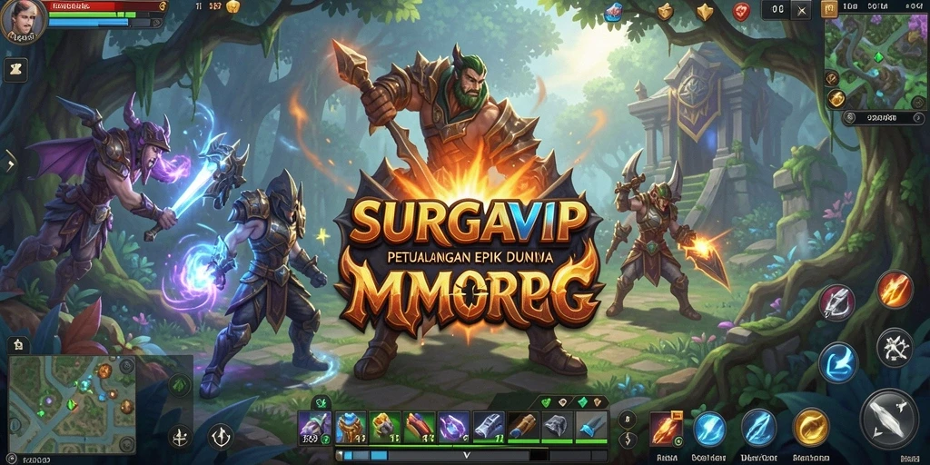 Tangkapan layar <strong>SURGAVIP</strong> menampilkan momen epik dalam pertempuran MMORPG.